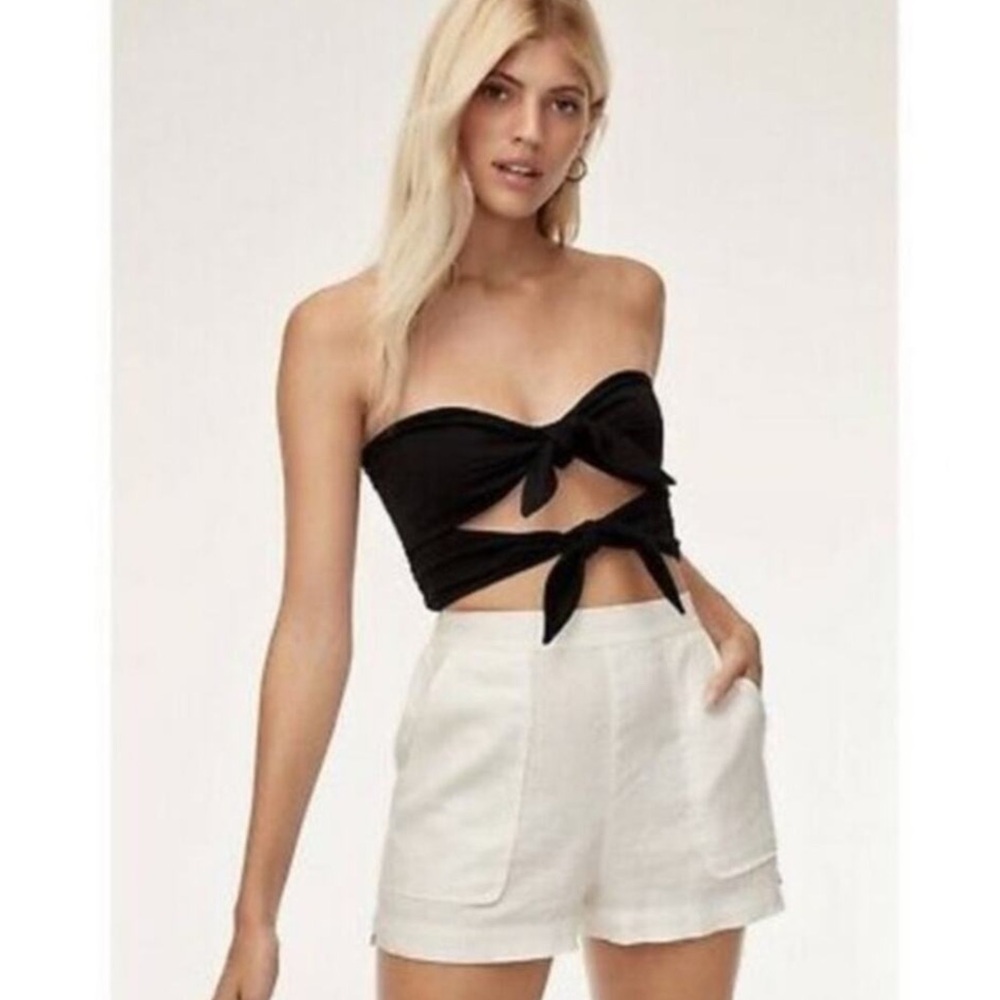 Wilfred Daveney Tube Strapless Two Tie Knots Smocked Top
